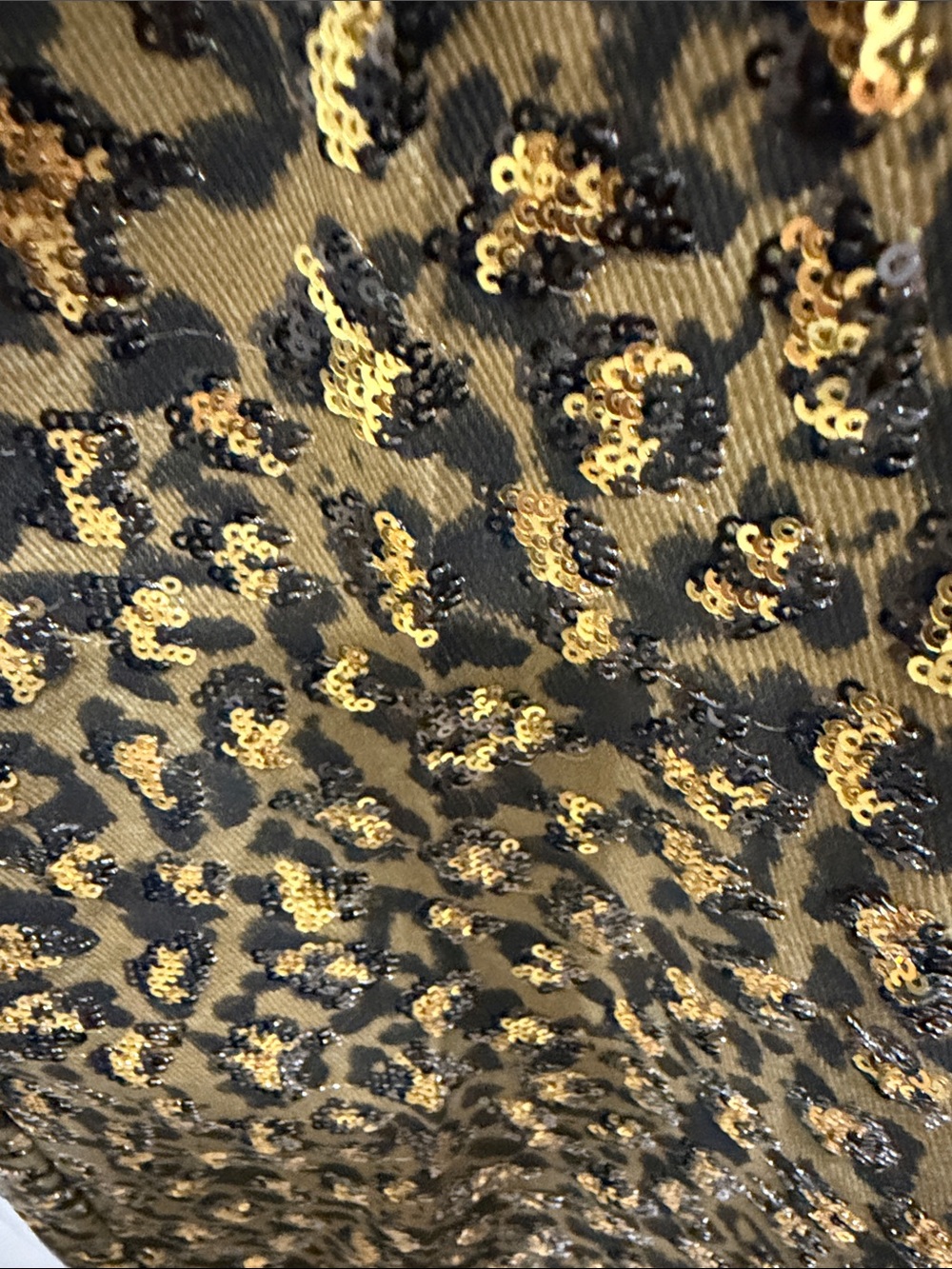 Zara Gold and Black Leopard Sequin Straight-Leg Pants - Picture 6 of 8
